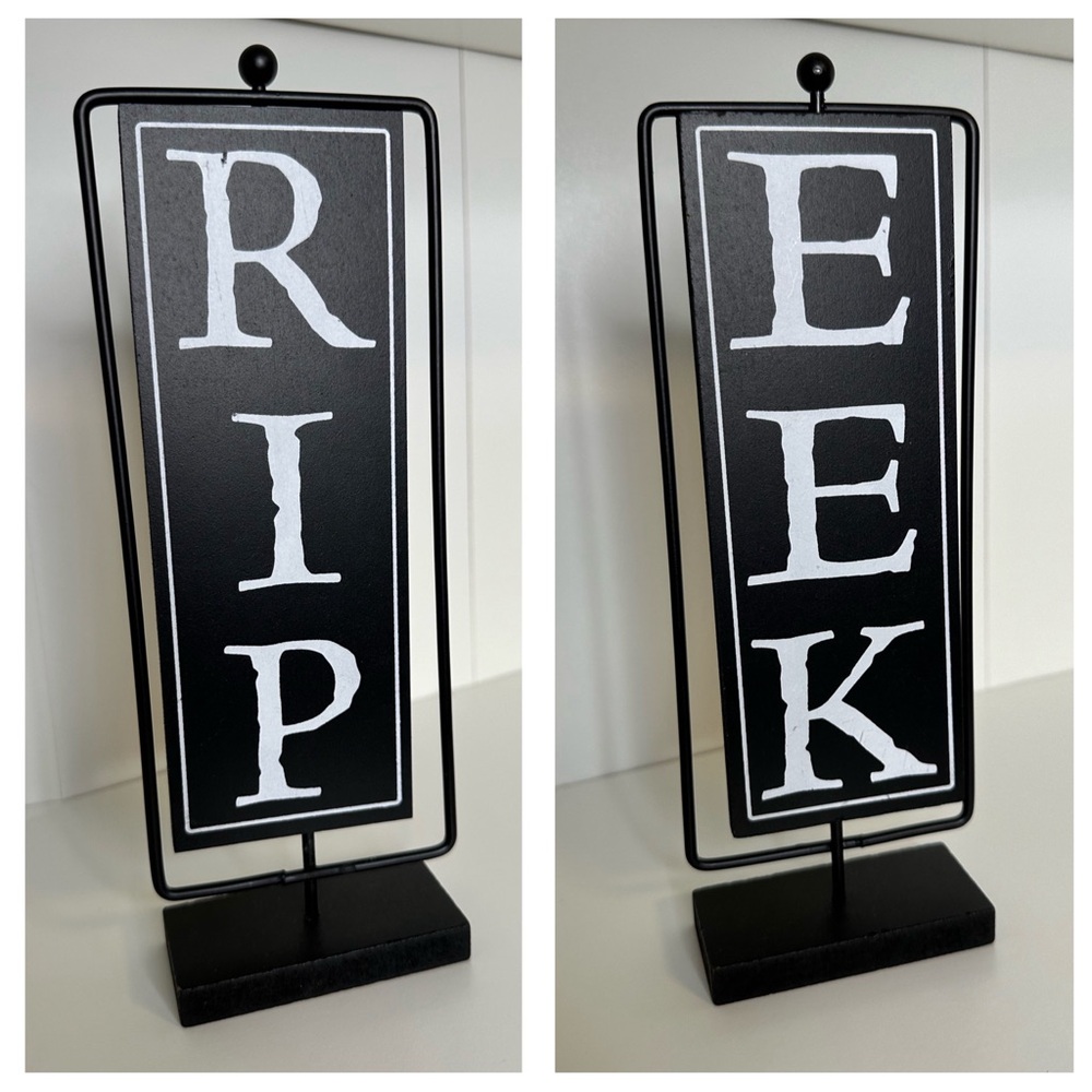 RIP EEK Rotating Sign Double Sided Home Decor